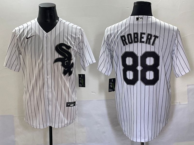 Men 2025 Chicago White Sox #88 Robert White Stripe Game Nike MLB Jersey style 7035